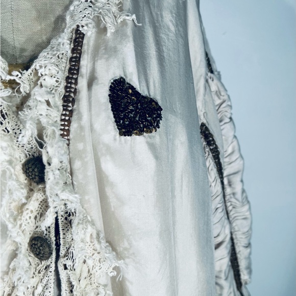 Magnolia Pearl Monique lined Silk Coat Applique Sequin Hearts. NWT O/S - Picture 6 of 12